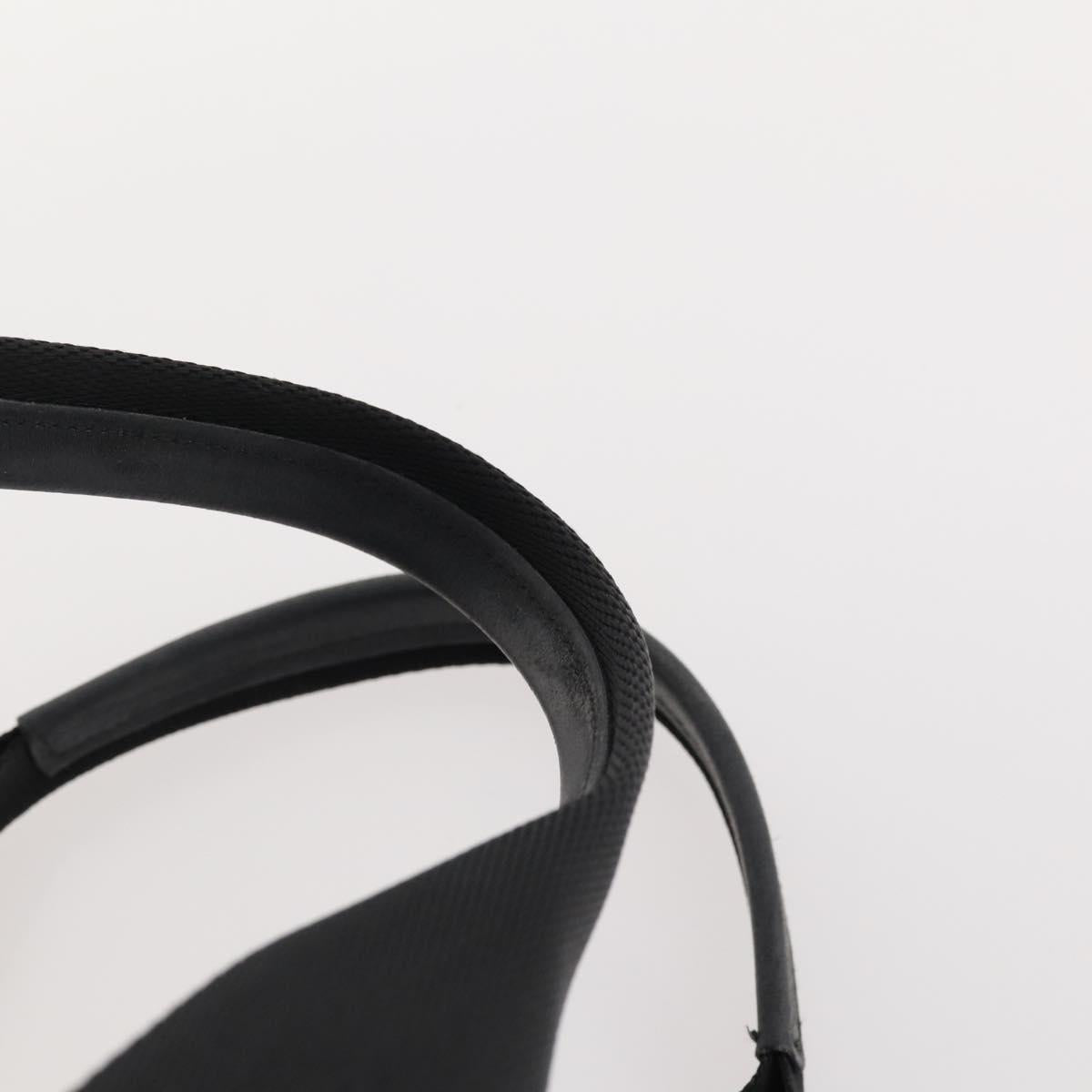 PRADA Boston Bag Nylon Black Silver Auth 173182