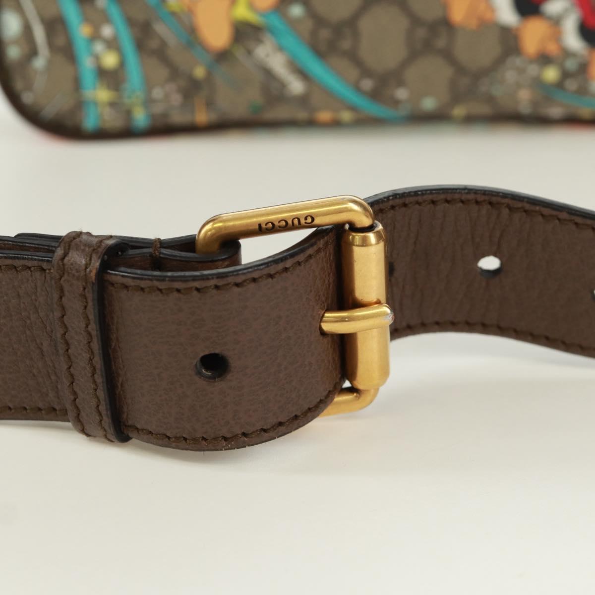 GUCCI GG Supreme Disney Collaboration Waist bag PVC Beige 602695 Auth 173187SAM
