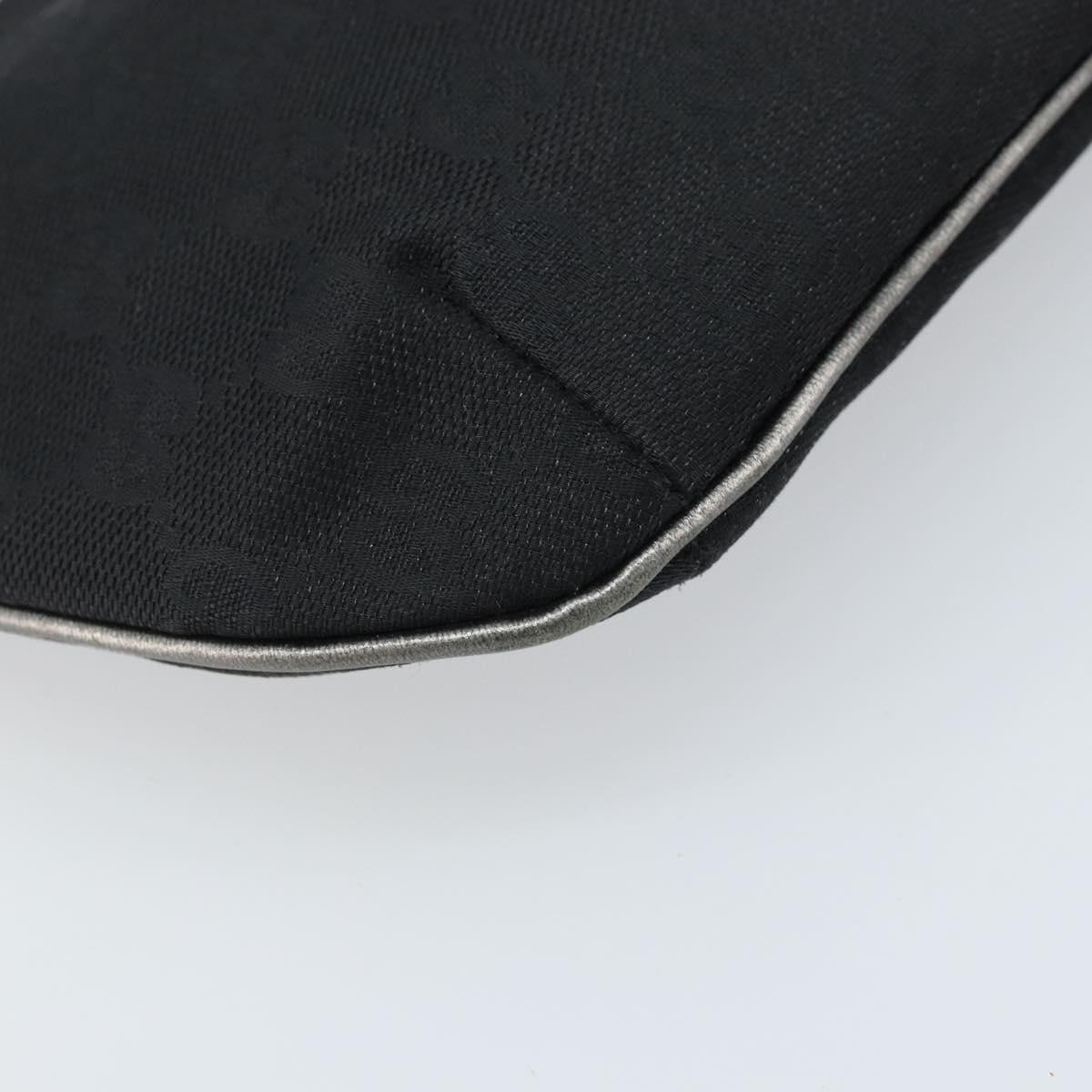 GUCCI GG Canvas Hand Bag Black Silver 005 0813 Auth 173190A