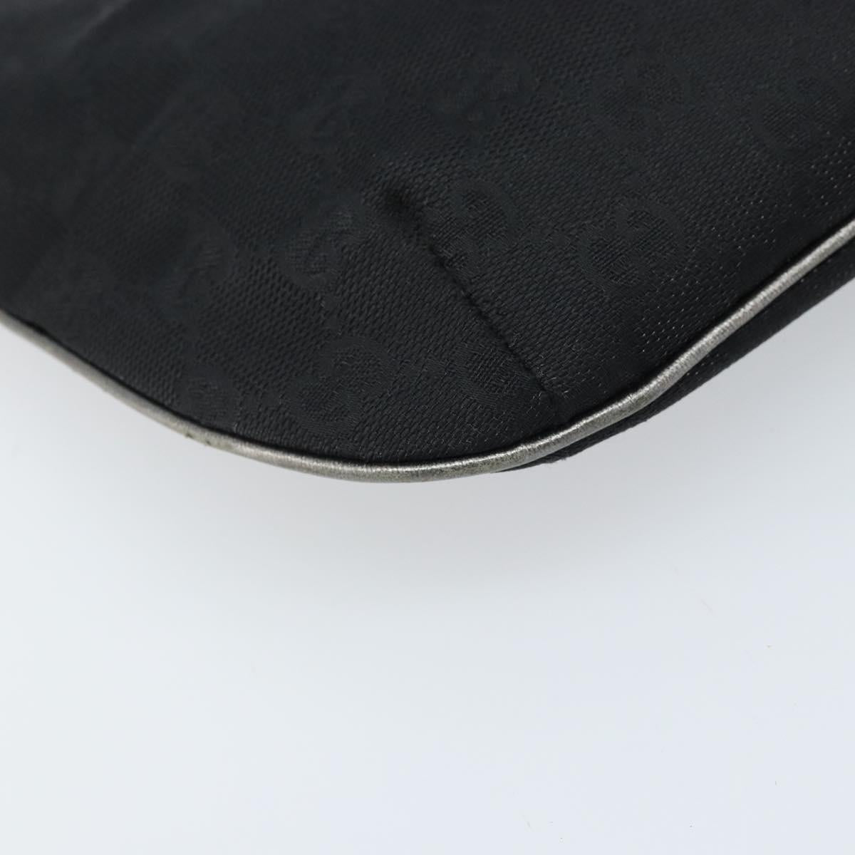 GUCCI GG Canvas Hand Bag Black Silver 005 0813 Auth 173190A