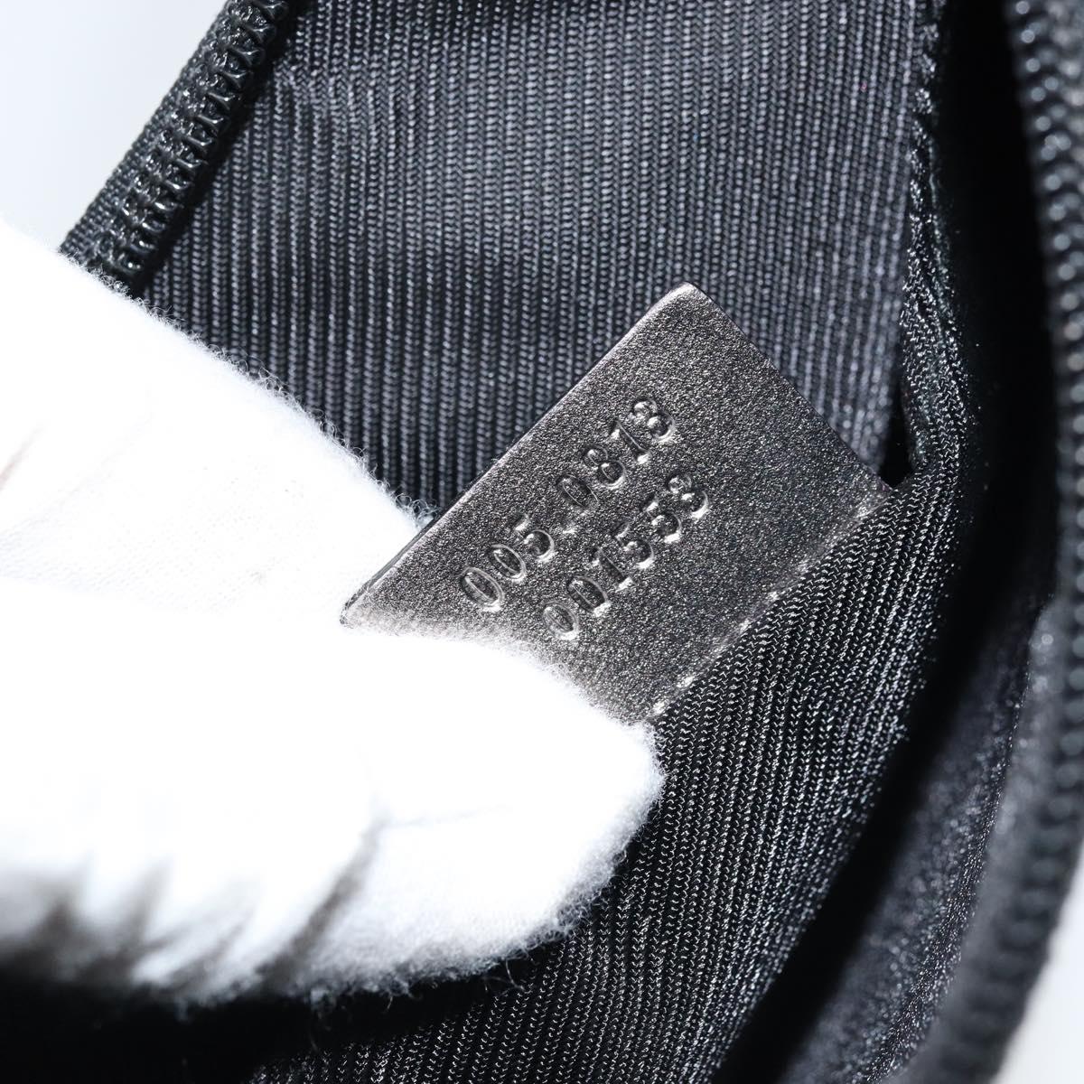 GUCCI GG Canvas Hand Bag Black Silver 005 0813 Auth 173190A