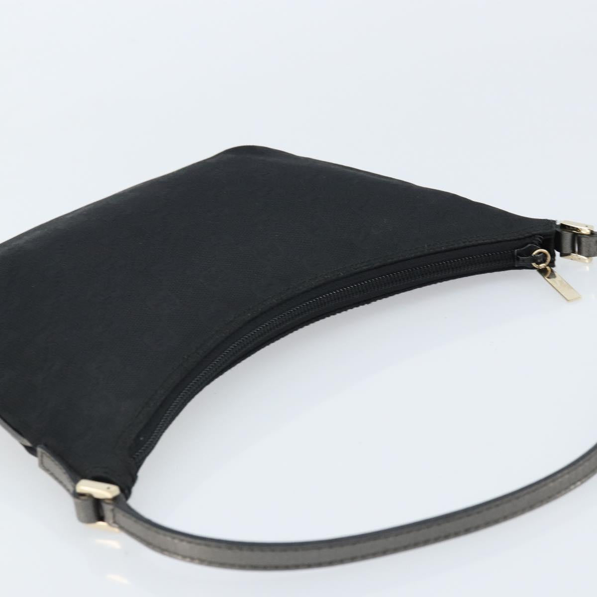 GUCCI GG Canvas Hand Bag Black Silver 005 0813 Auth 173190A