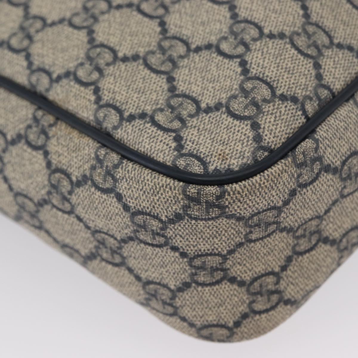 GUCCI GG Supreme Shoulder Bag PVC Navy Silver 233268 Auth 173197