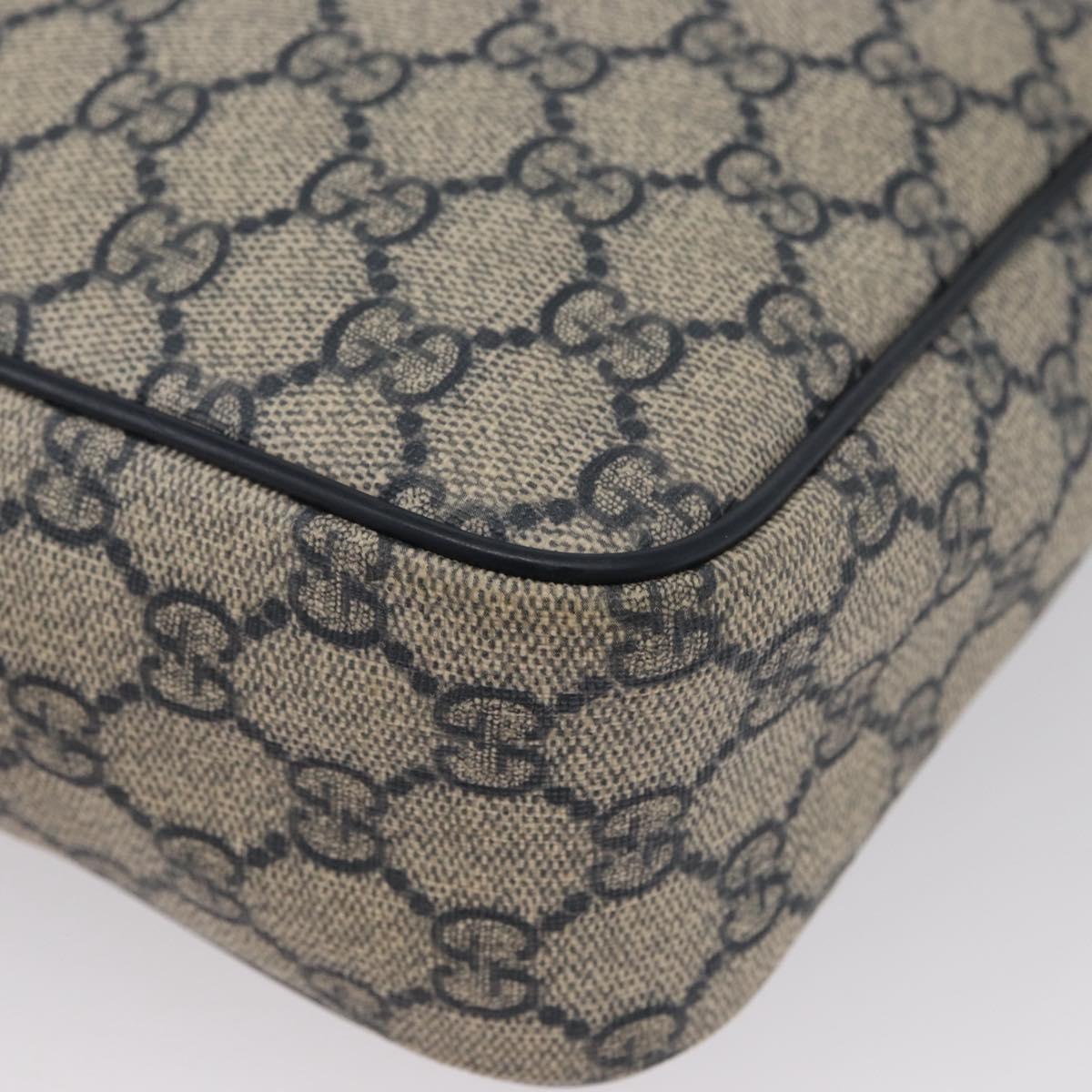 GUCCI GG Supreme Shoulder Bag PVC Navy Silver 233268 Auth 173197