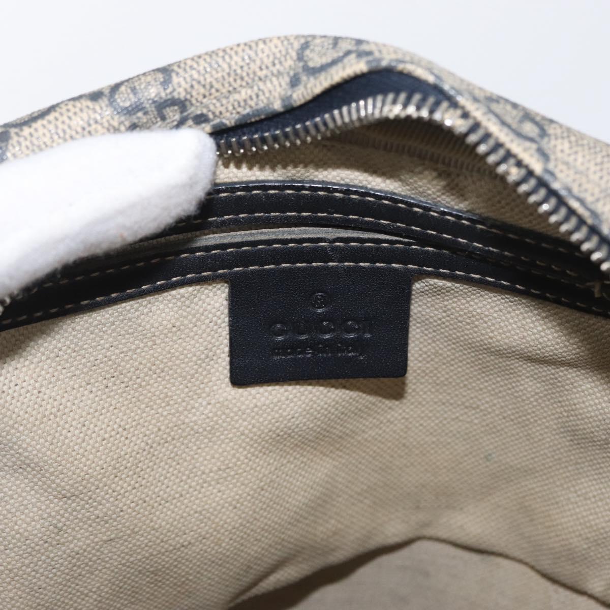 GUCCI GG Supreme Shoulder Bag PVC Navy Silver 233268 Auth 173197