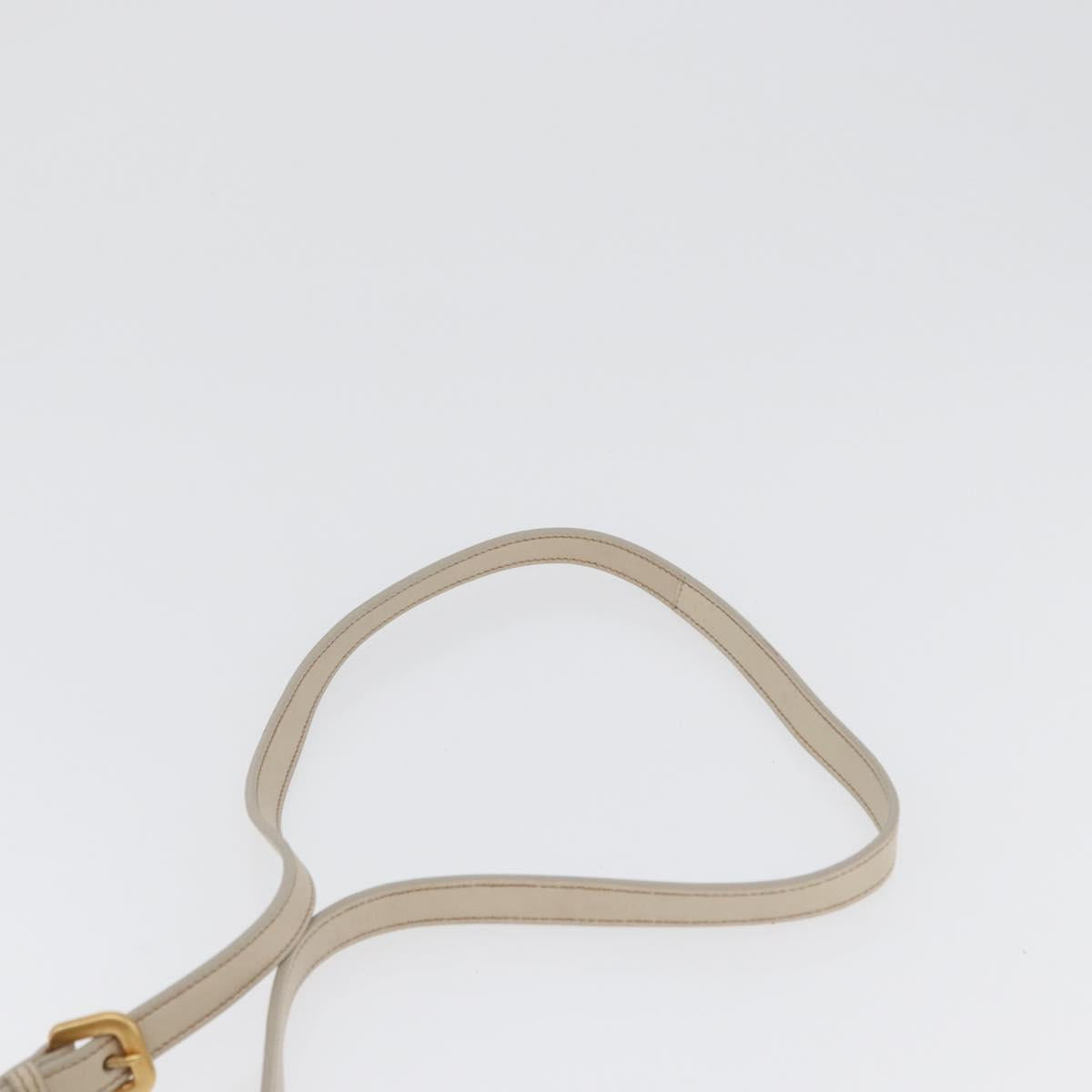 PRADA Gathered Hand Bag Nylon 2way Ivory Gold Auth 173201