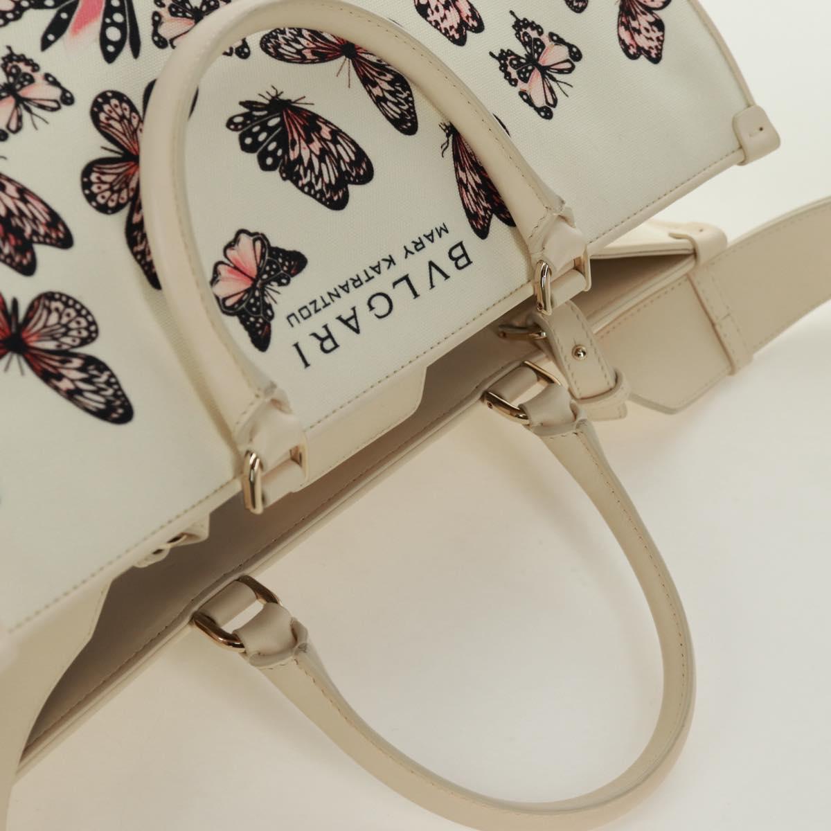 BVLGARI Bag Canvas 2way MARY KATRANTZOU Collaboration White Gold Auth 173206M