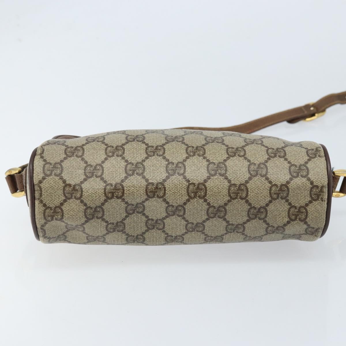 GUCCI GG Supreme Web Sherry Line Bag PVC Beige Gold 119 02 087 Auth 173208