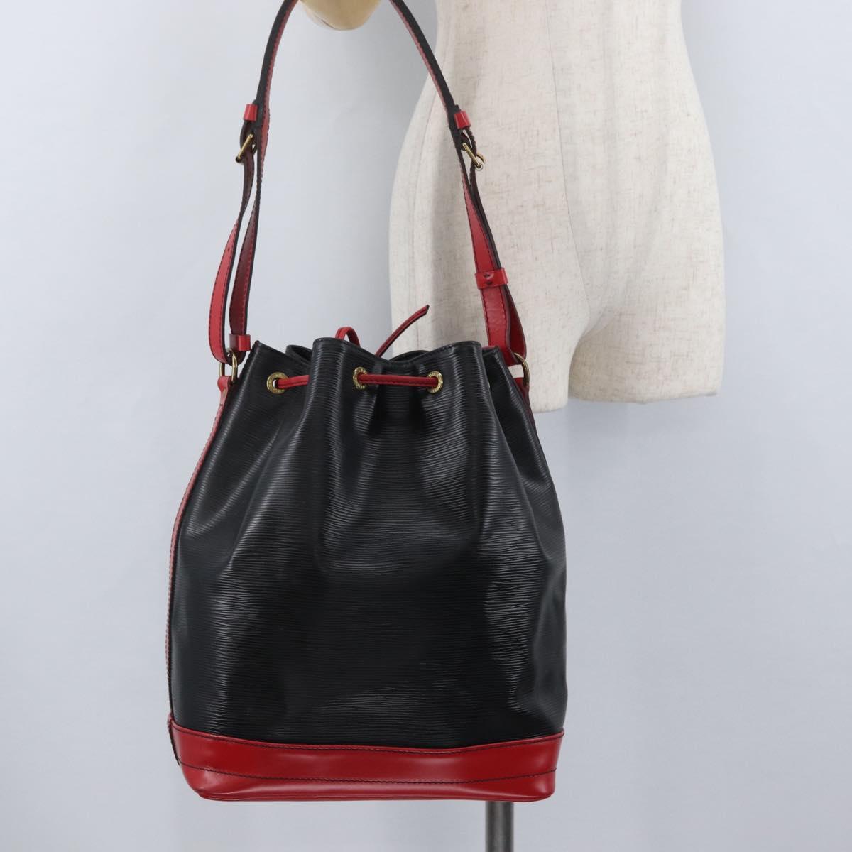 LOUIS VUITTON Epi Noe Shoulder Bag Bicolor Black Red M44017 LV Auth 173211