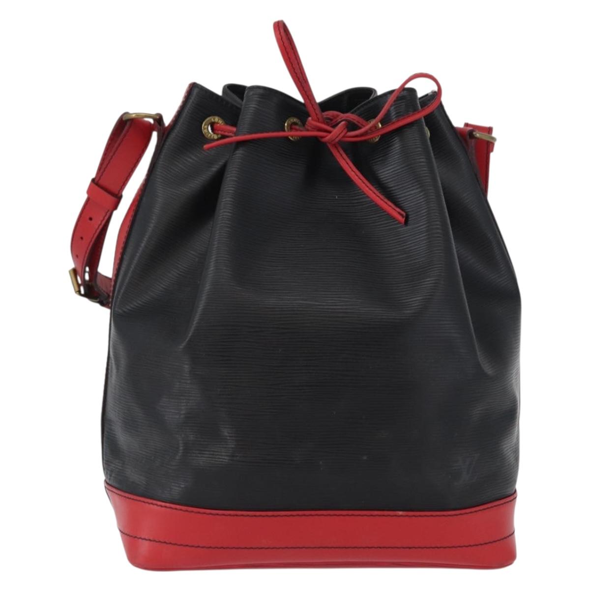 LOUIS VUITTON Epi Noe Shoulder Bag Bicolor Black Red M44017 LV Auth 173211