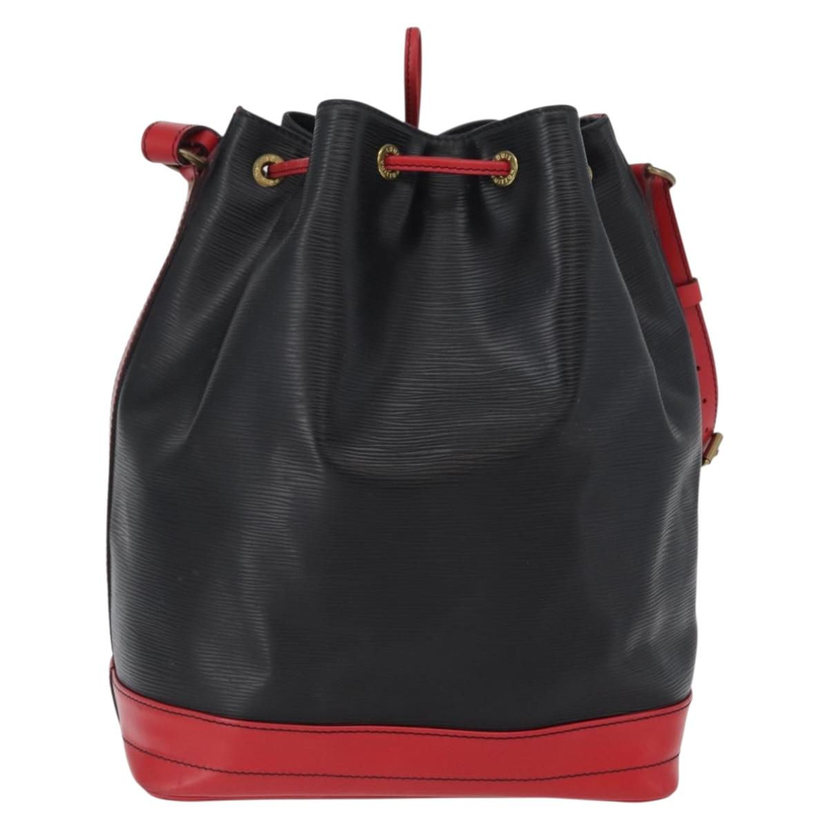 LOUIS VUITTON Epi Noe Shoulder Bag Bicolor Black Red M44017 LV Auth 173211