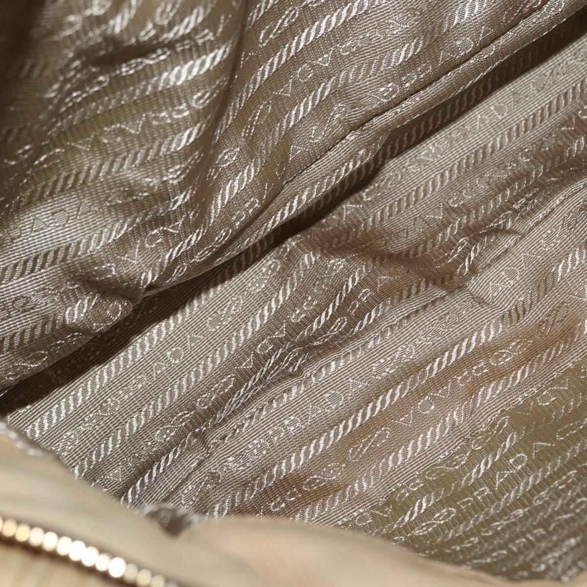 PRADA Hand Bag Leather 2way Ivory Gold Auth 173213