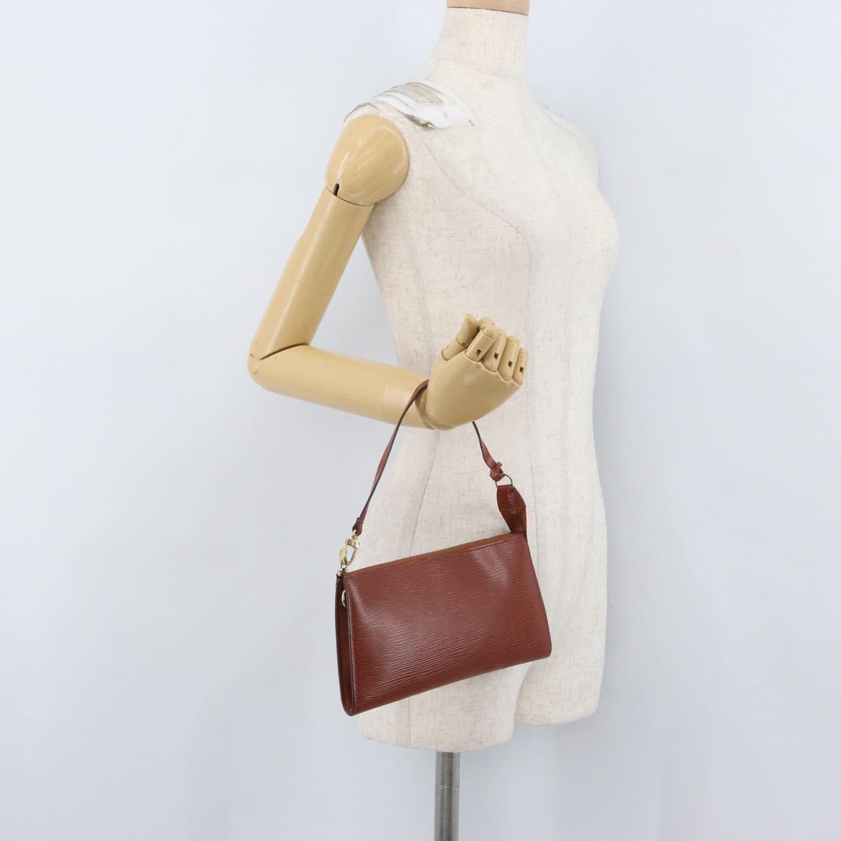 LOUIS VUITTON Epi Pochette Accessoires Pouch Brown M52953 LV Auth 173216
