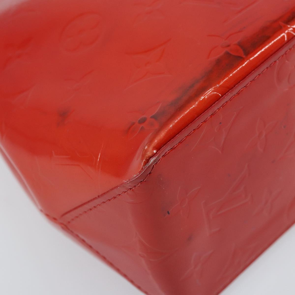 LOUIS VUITTON Monogram Vernis Reade PM Hand Bag Red Rouge M91088 LV Auth 173241