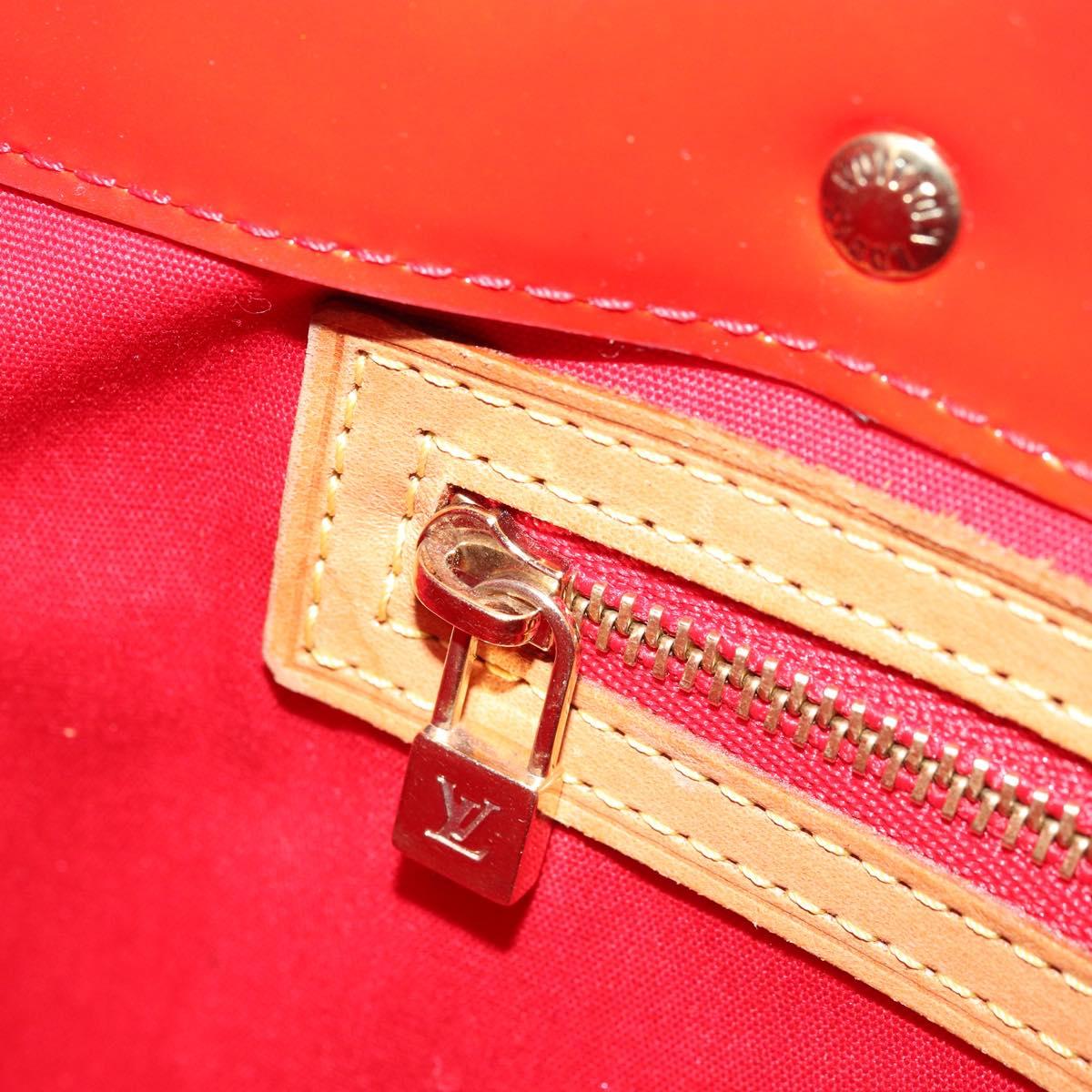 LOUIS VUITTON Monogram Vernis Reade PM Hand Bag Red Rouge M91088 LV Auth 173241