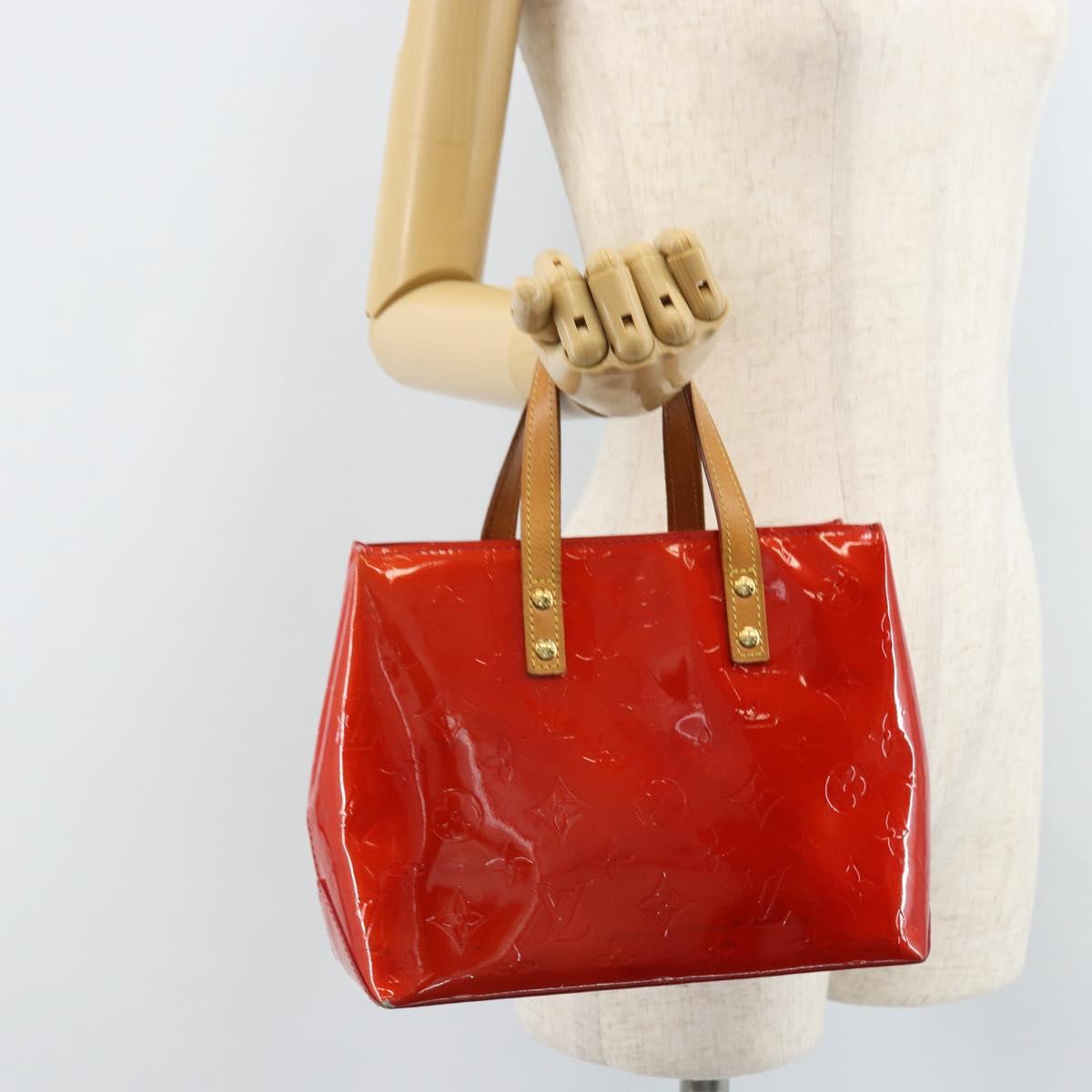 LOUIS VUITTON Monogram Vernis Reade PM Hand Bag Red Rouge M91088 LV Auth 173241