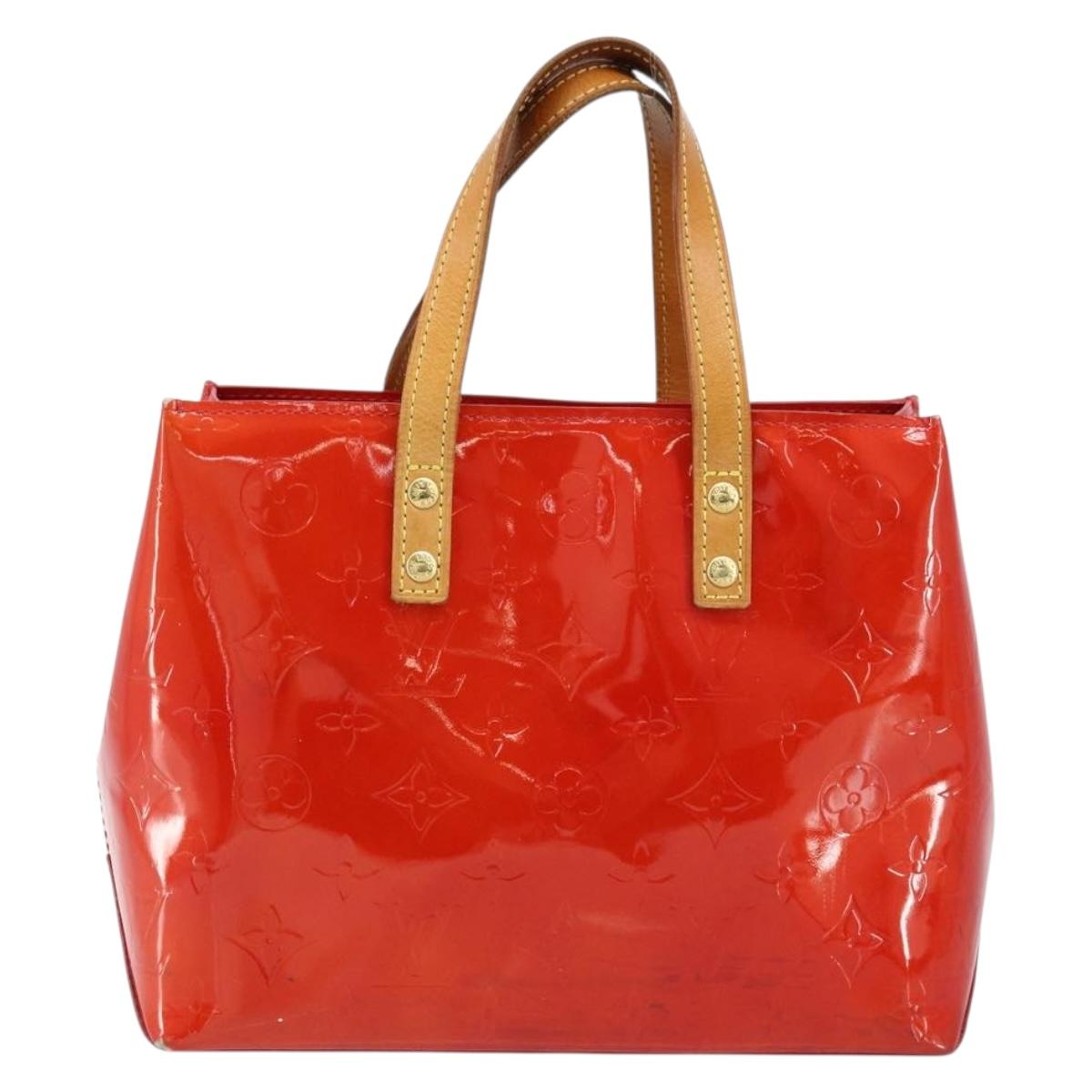 LOUIS VUITTON Monogram Vernis Reade PM Hand Bag Red Rouge M91088 LV Auth 173241