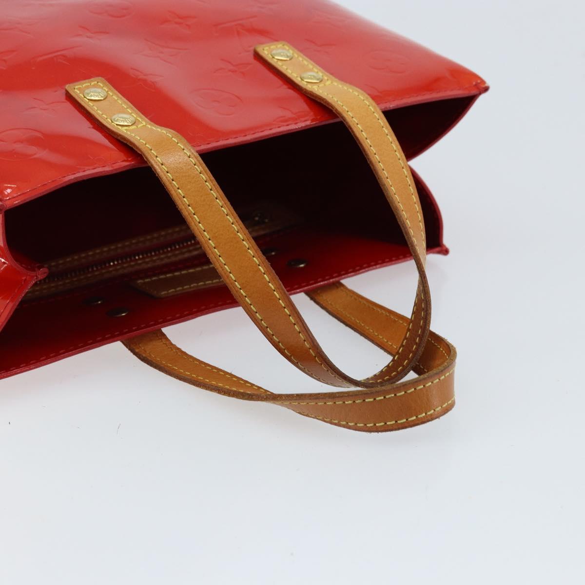LOUIS VUITTON Monogram Vernis Reade PM Hand Bag Red Rouge M91088 LV Auth 173241