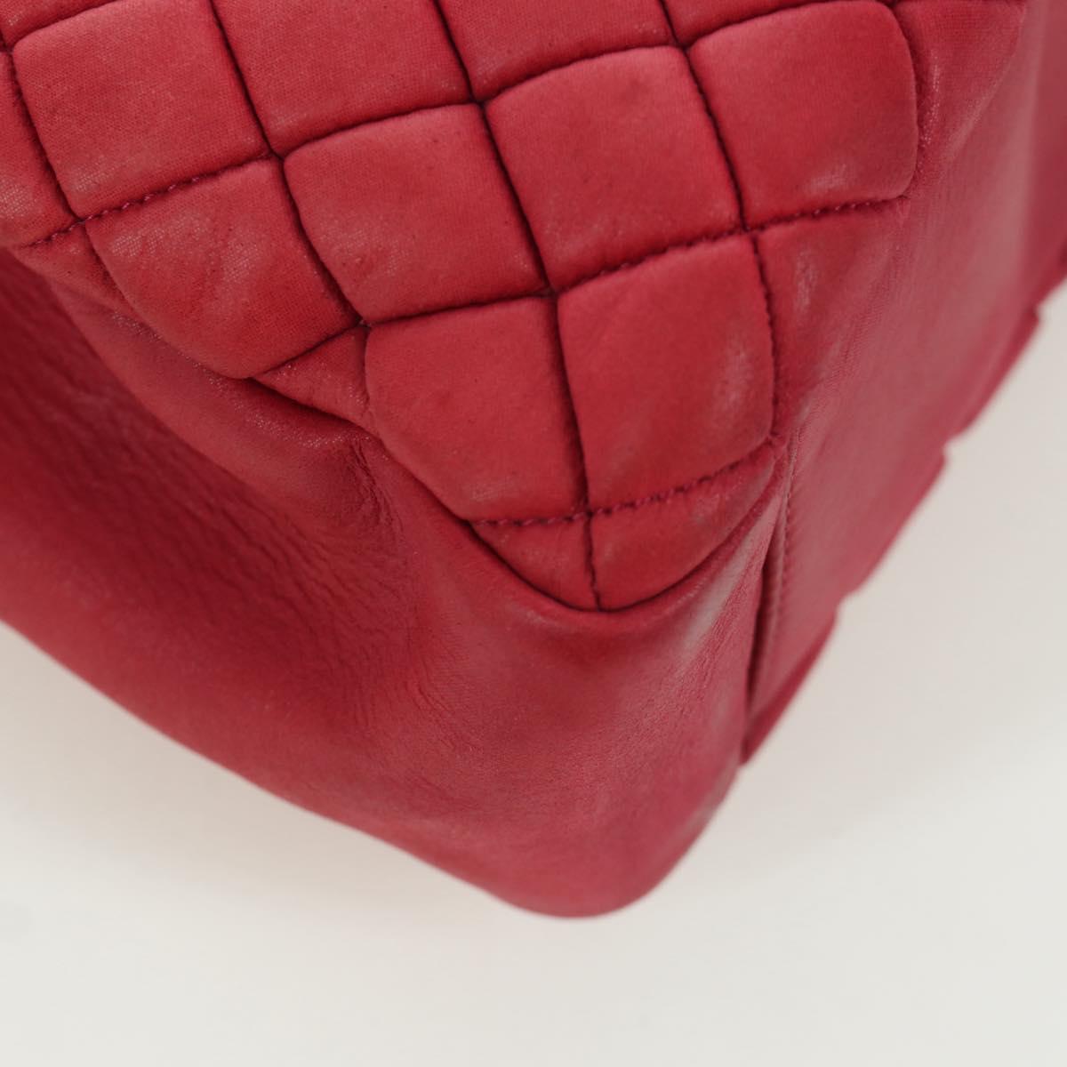 CHANEL Chain Shoulder Bag Leather Red CC Auth 173242SAV