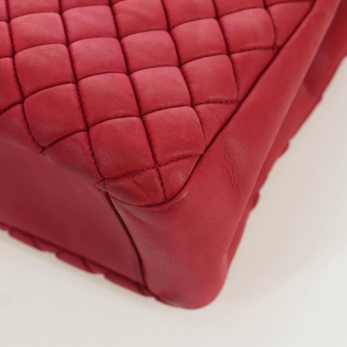 CHANEL Chain Shoulder Bag Leather Red CC Auth 173242SAV