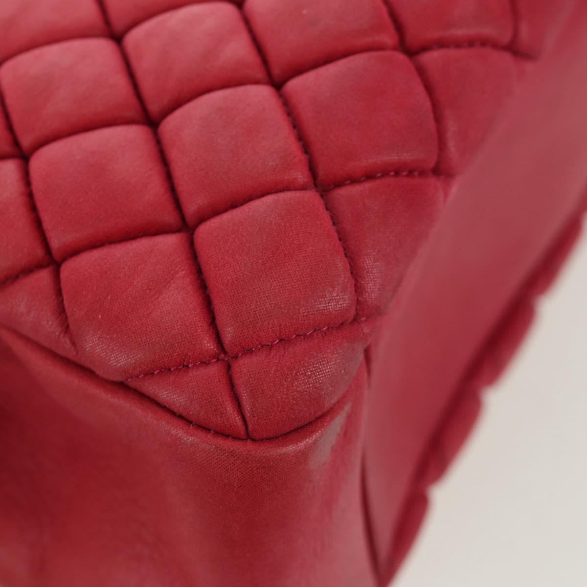 CHANEL Chain Shoulder Bag Leather Red CC Auth 173242SAV