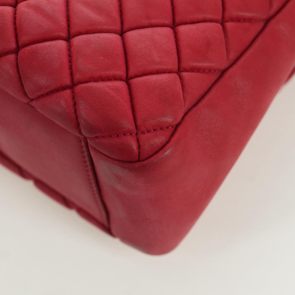 CHANEL Chain Shoulder Bag Leather Red CC Auth 173242SAV