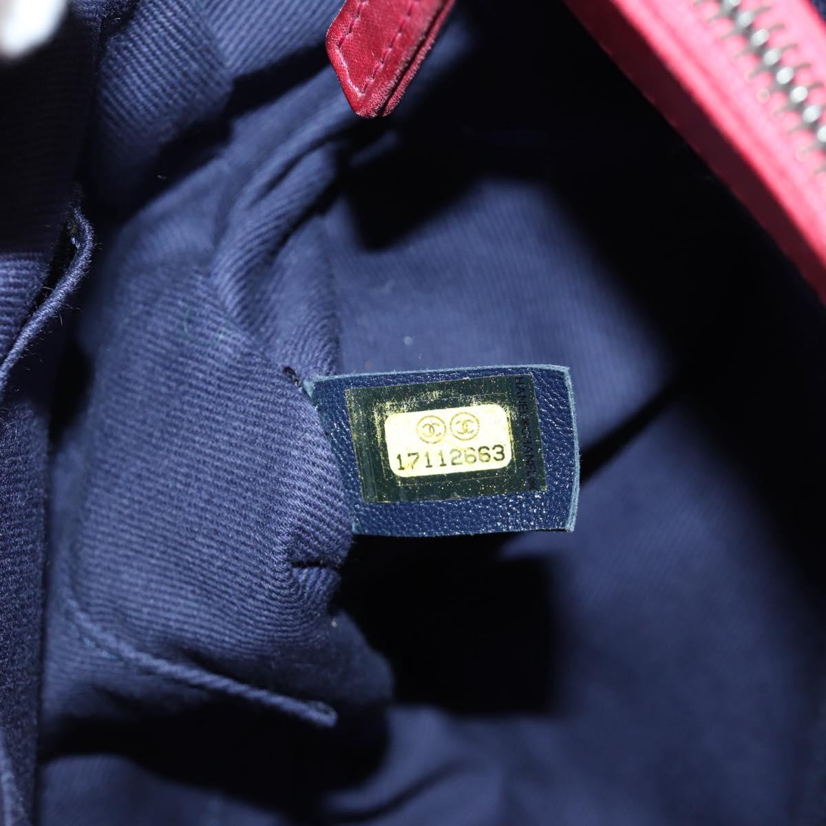 CHANEL Chain Shoulder Bag Leather Red CC Auth 173242SAV