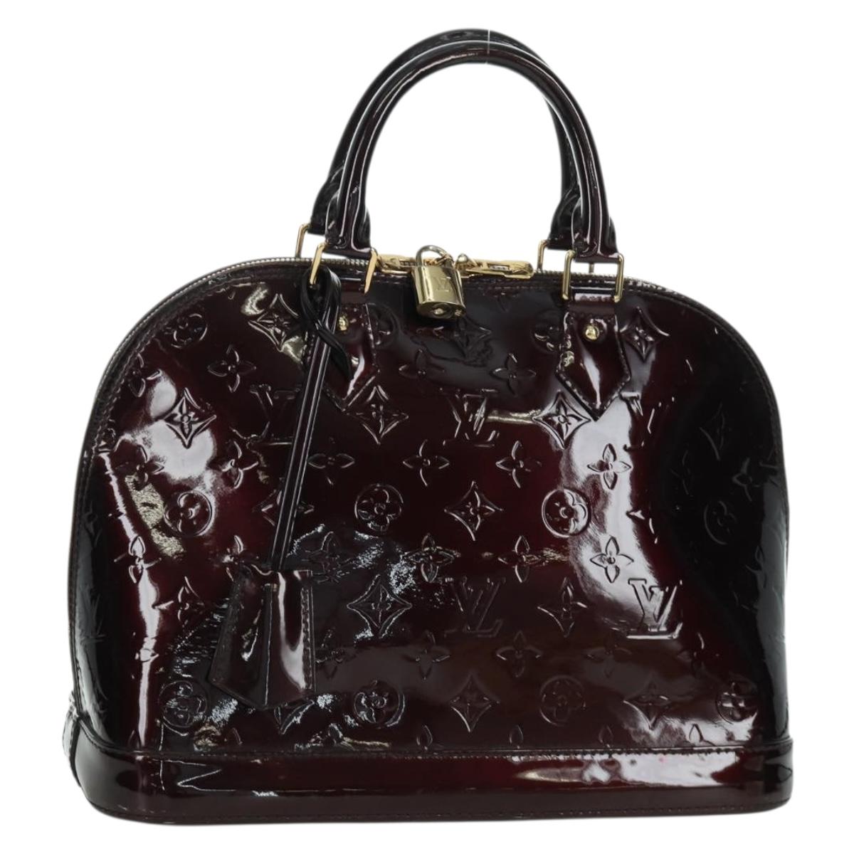 LOUIS VUITTON Monogram Vernis Alma PM Hand Bag Rouge Favist M91691 Auth 173245V