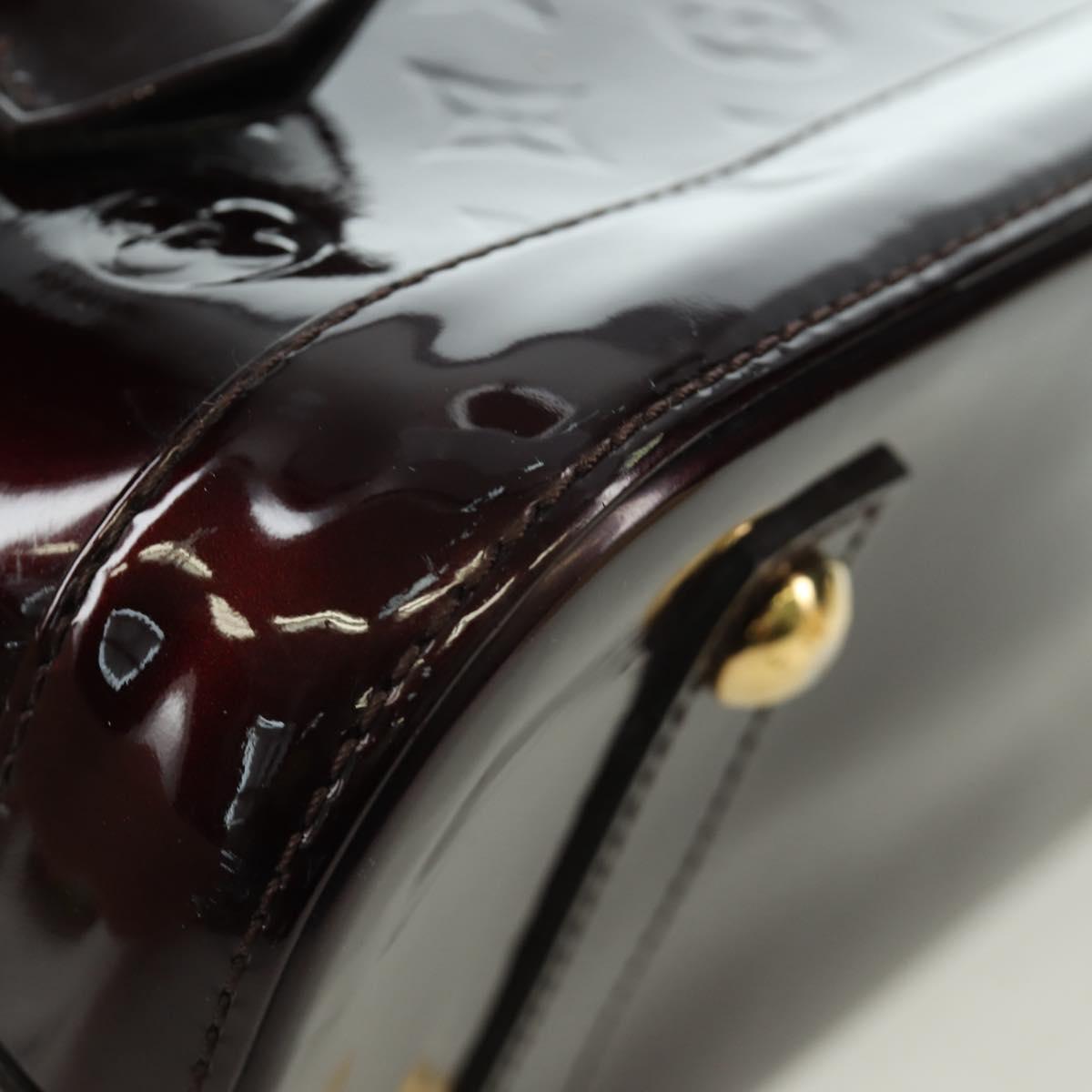 LOUIS VUITTON Monogram Vernis Alma PM Hand Bag Rouge Favist M91691 Auth 173245V