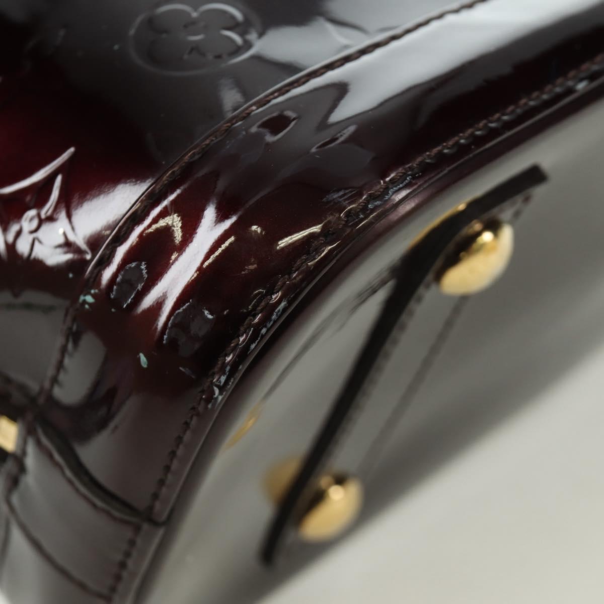 LOUIS VUITTON Monogram Vernis Alma PM Hand Bag Rouge Favist M91691 Auth 173245V