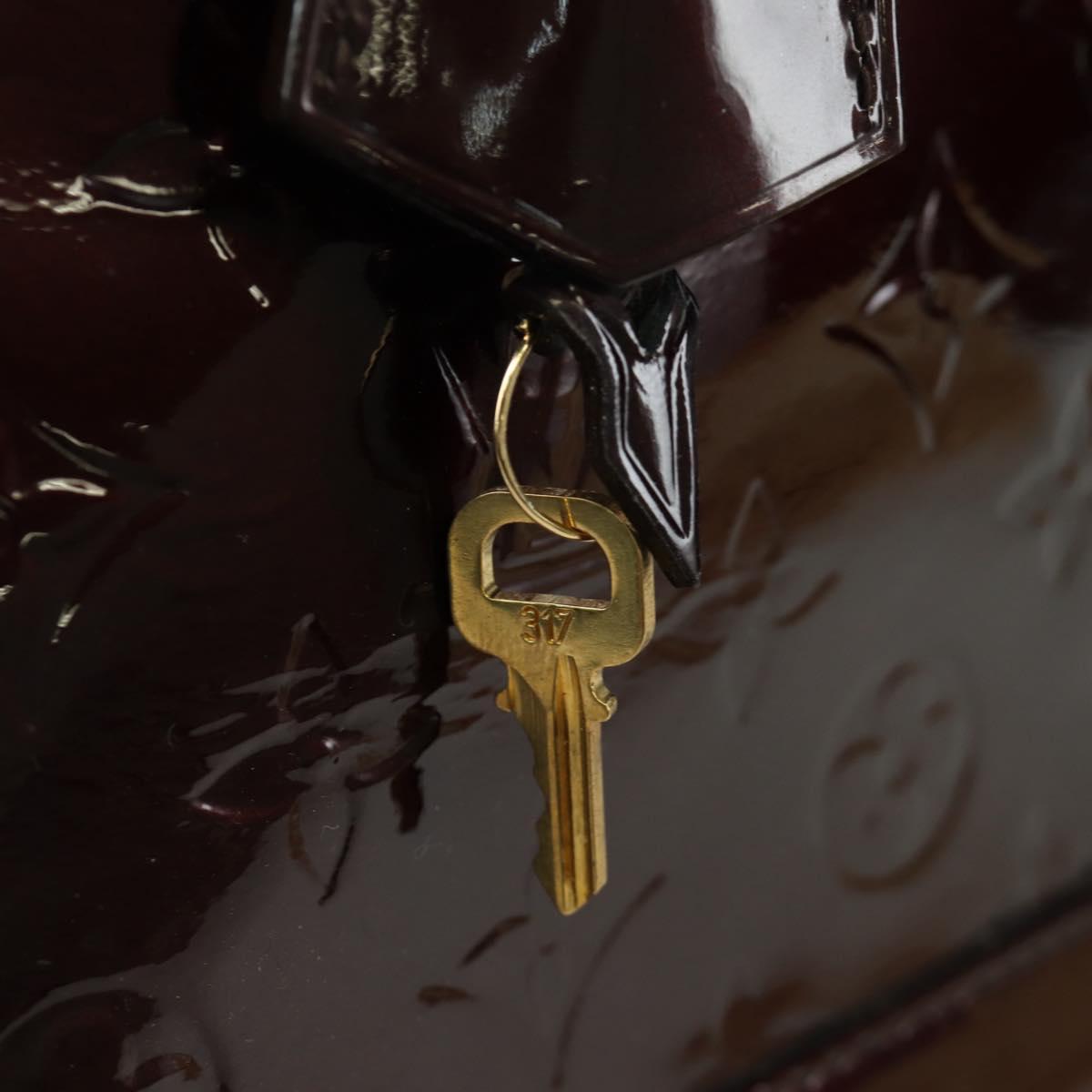 LOUIS VUITTON Monogram Vernis Alma PM Hand Bag Rouge Favist M91691 Auth 173245V