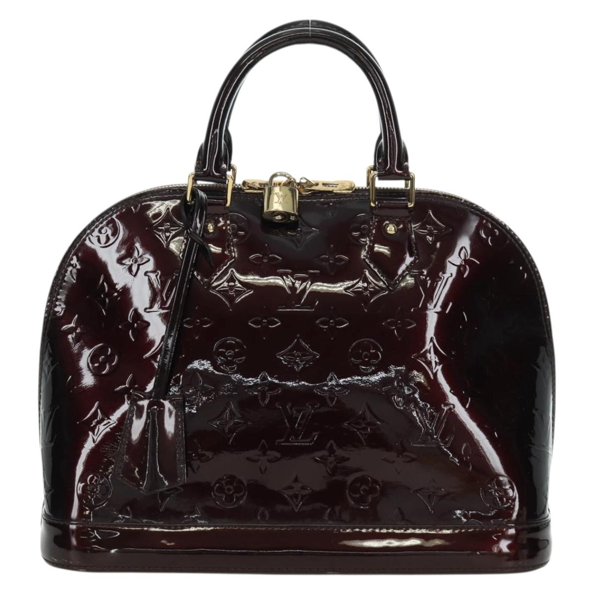 LOUIS VUITTON Monogram Vernis Alma PM Hand Bag Rouge Favist M91691 Auth 173245V