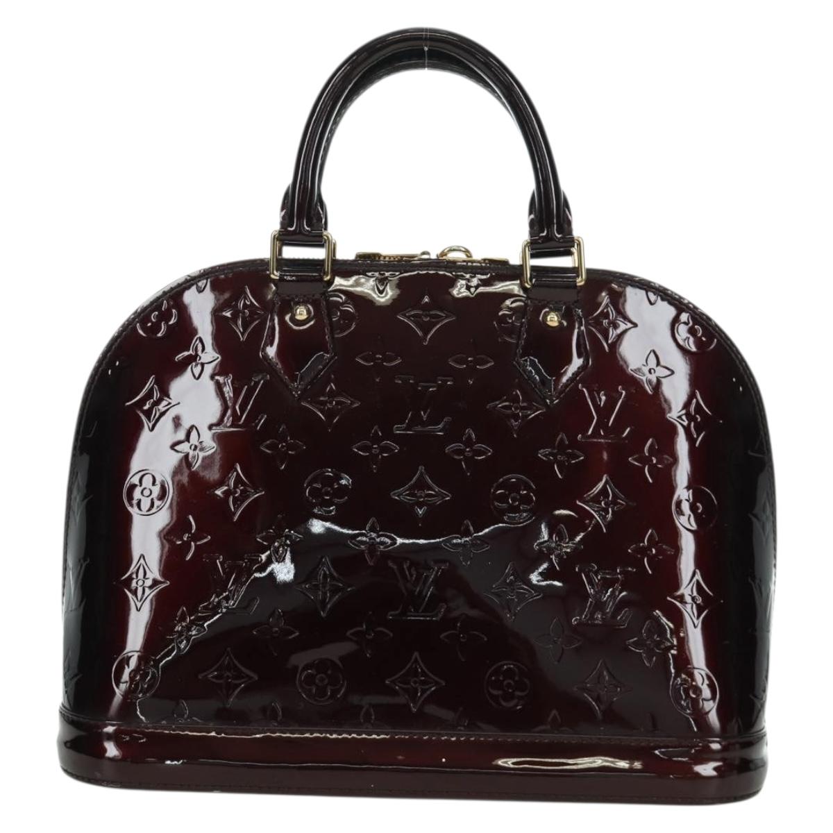 LOUIS VUITTON Monogram Vernis Alma PM Hand Bag Rouge Favist M91691 Auth 173245V