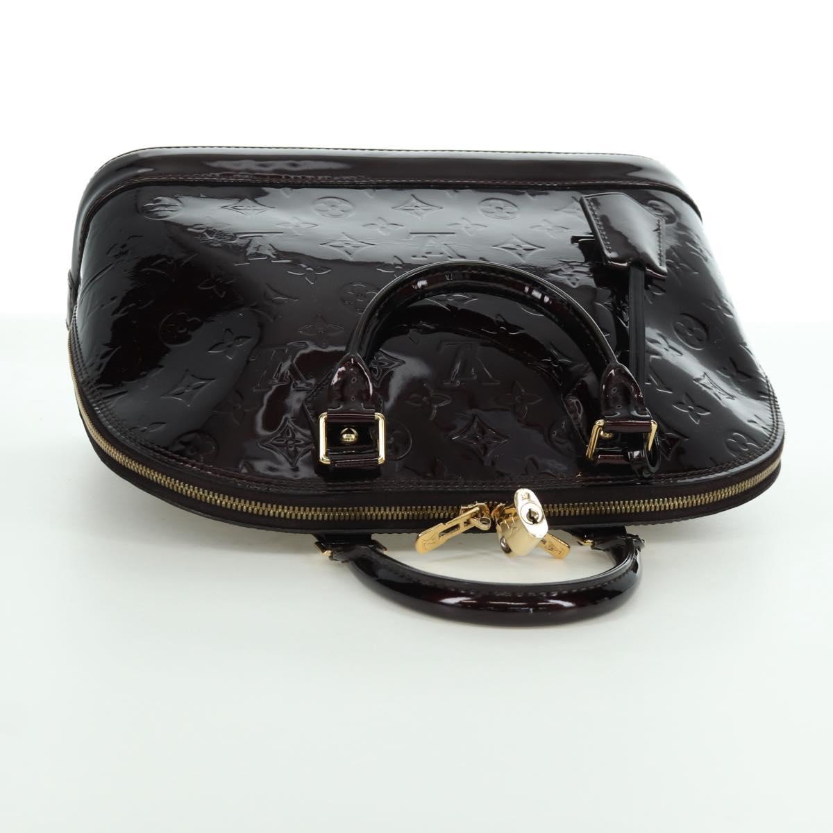 LOUIS VUITTON Monogram Vernis Alma PM Hand Bag Rouge Favist M91691 Auth 173245V