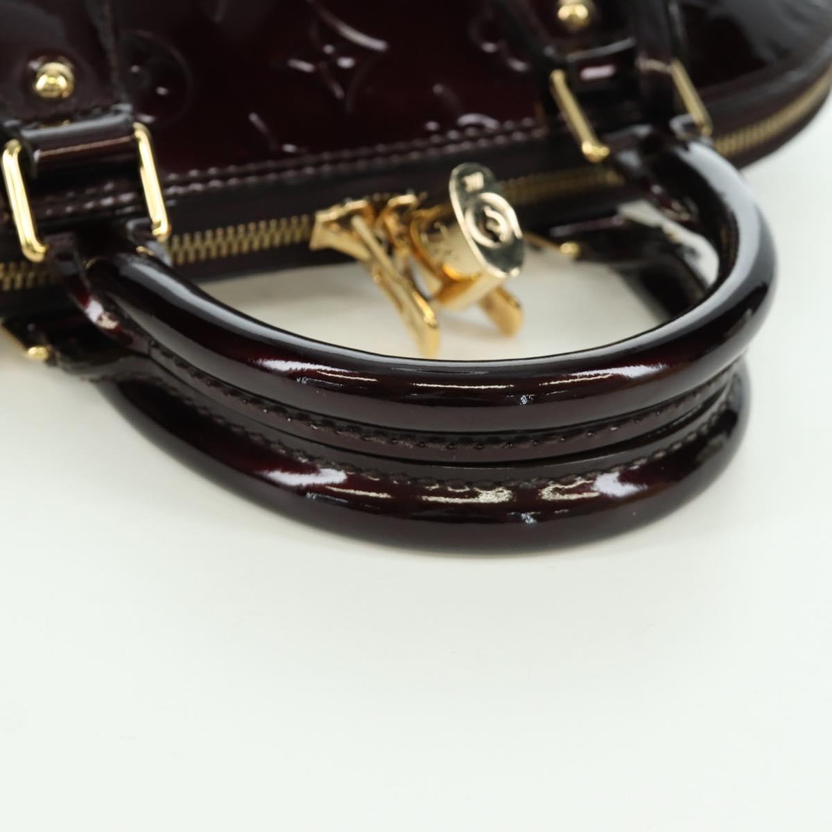 LOUIS VUITTON Monogram Vernis Alma PM Hand Bag Rouge Favist M91691 Auth 173245V