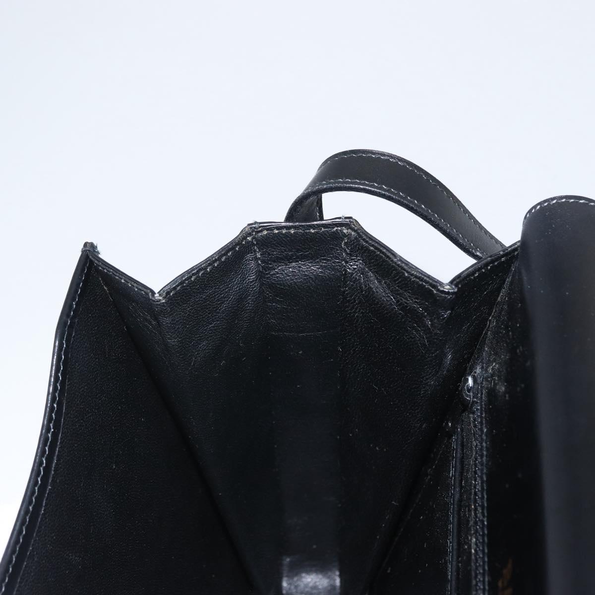 BALLY Shoulder Bag Leather Black Gold Auth 173248A
