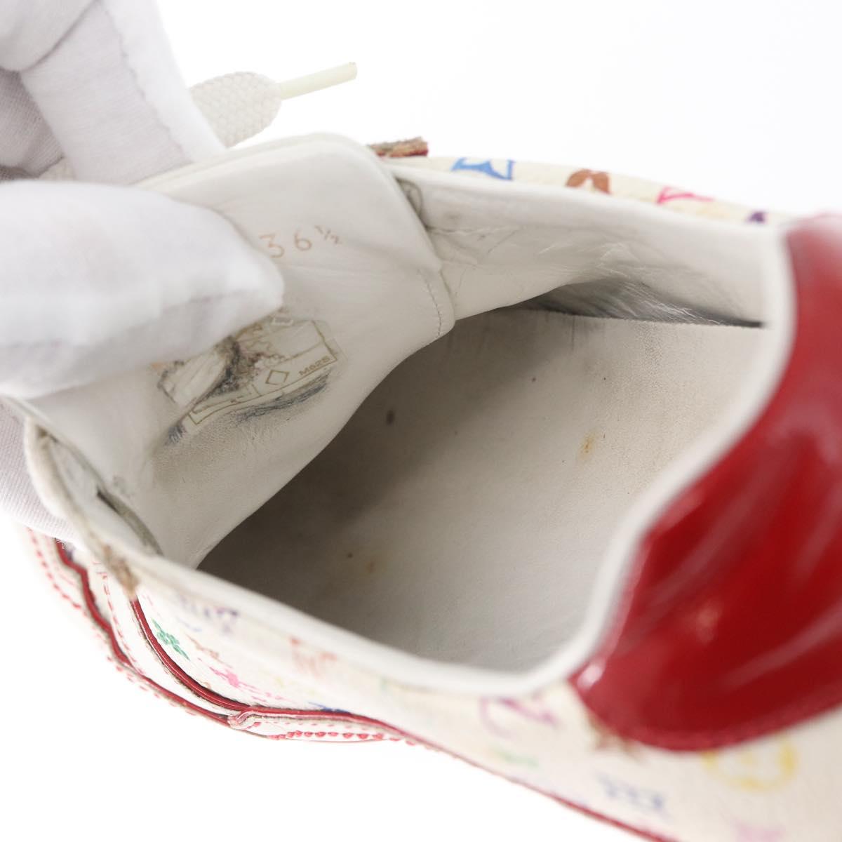 LOUIS VUITTON Monogram Multicolor Sneakers 36 1/2 White LV Auth 173253