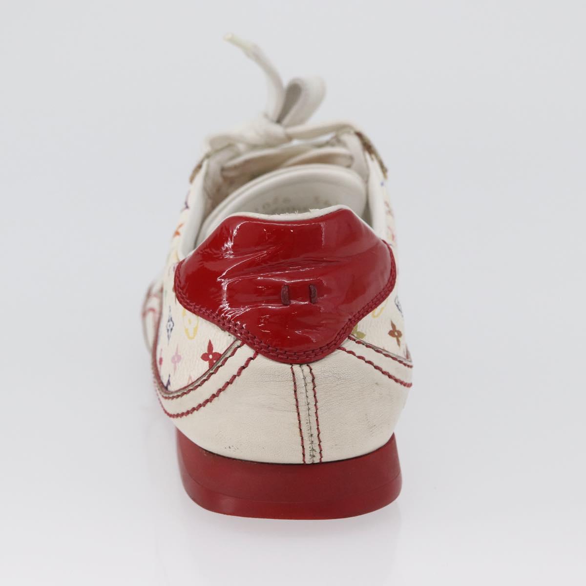 LOUIS VUITTON Monogram Multicolor Sneakers 36 1/2 White LV Auth 173253