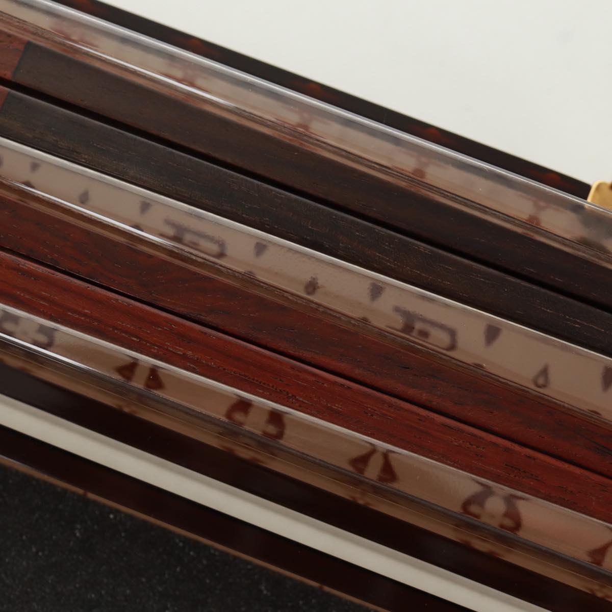 LOUIS VUITTON Monogram Chop Stick Wood Brown LV Auth 173258A