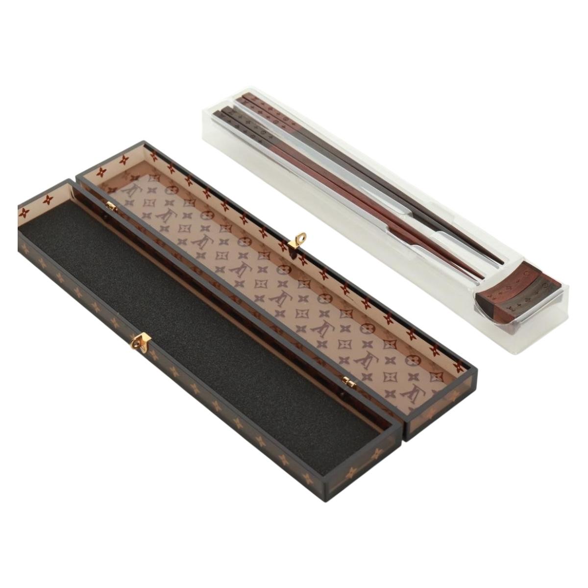 LOUIS VUITTON Monogram Chop Stick Wood Brown LV Auth 173258A