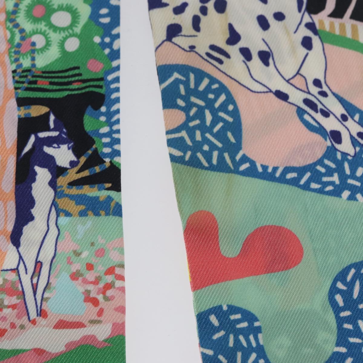 HERMES Twilly Scarf ""En Libertﾃｩ ! "" Silk Multicolor Auth 173260A