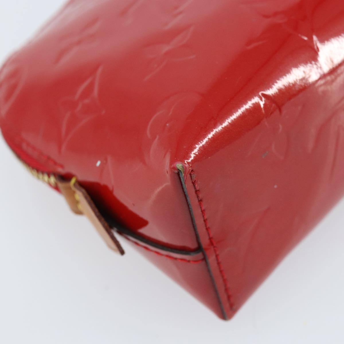 LOUIS VUITTON Monogram Vernis Pochette Pouch Red Slys M90172 LV Auth 173261
