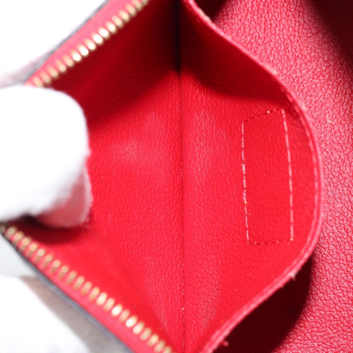 LOUIS VUITTON Monogram Vernis Pochette Pouch Red Slys M90172 LV Auth 173261