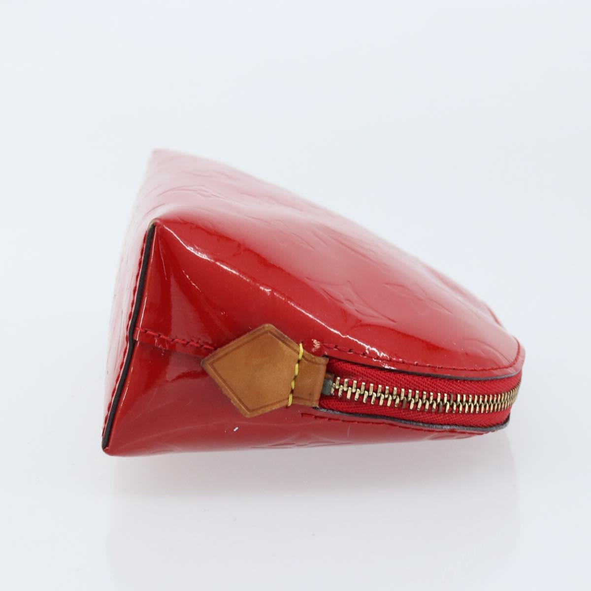 LOUIS VUITTON Monogram Vernis Pochette Pouch Red Slys M90172 LV Auth 173261