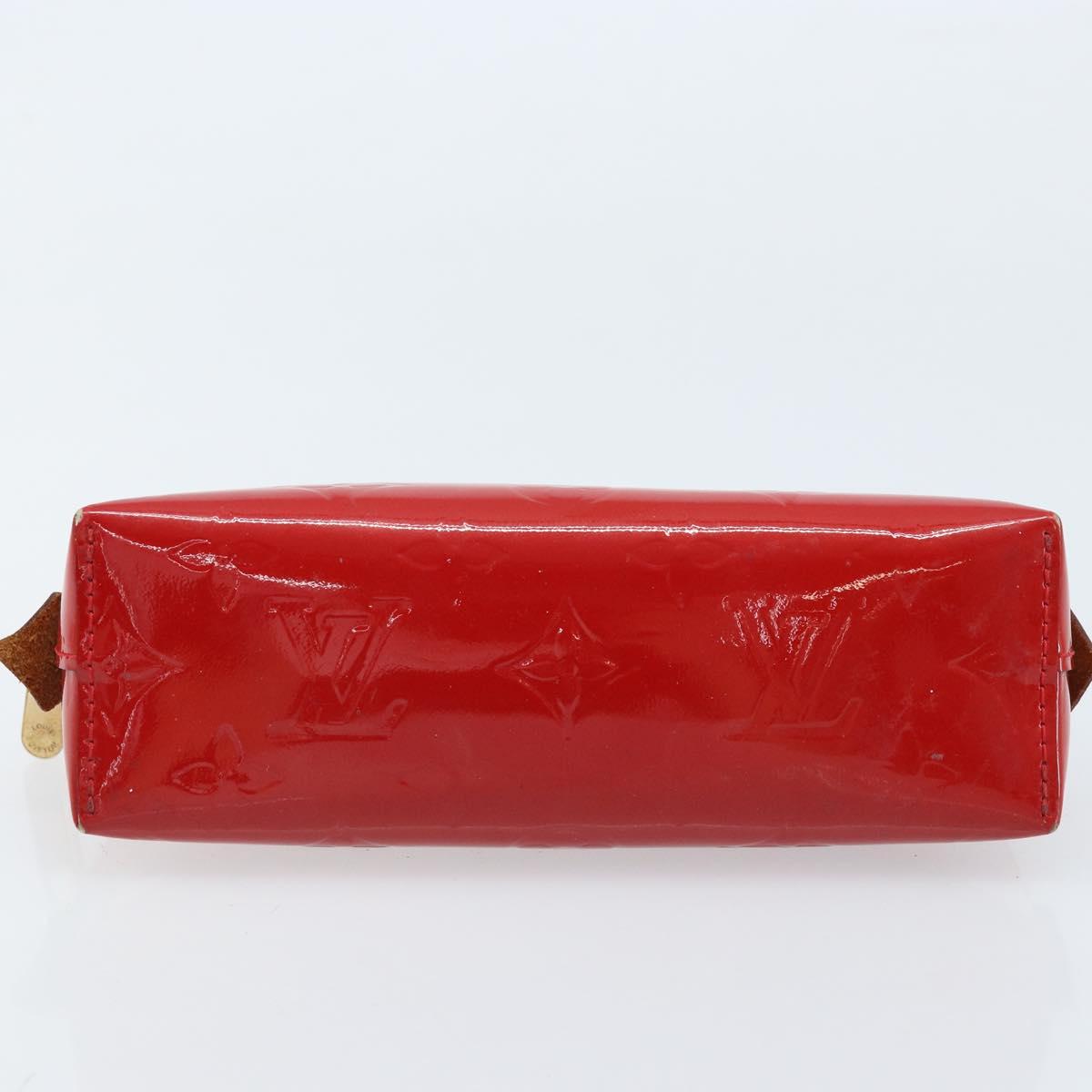 LOUIS VUITTON Monogram Vernis Pochette Pouch Red Slys M90172 LV Auth 173261