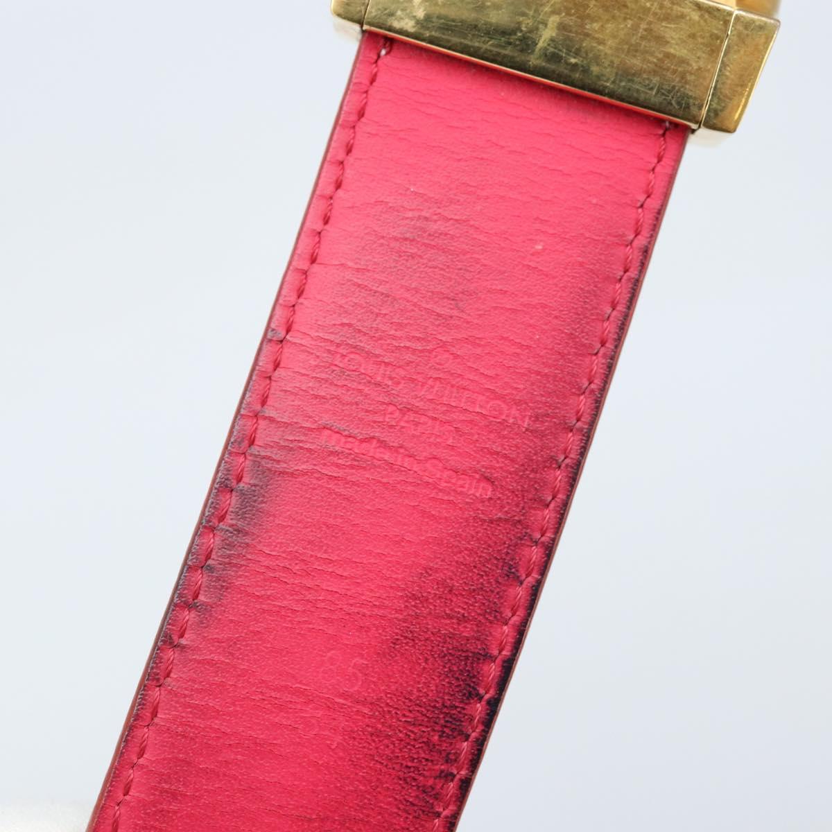 LOUIS VUITTON Multicolor Ceinture Carre Belt White LV Auth 173265