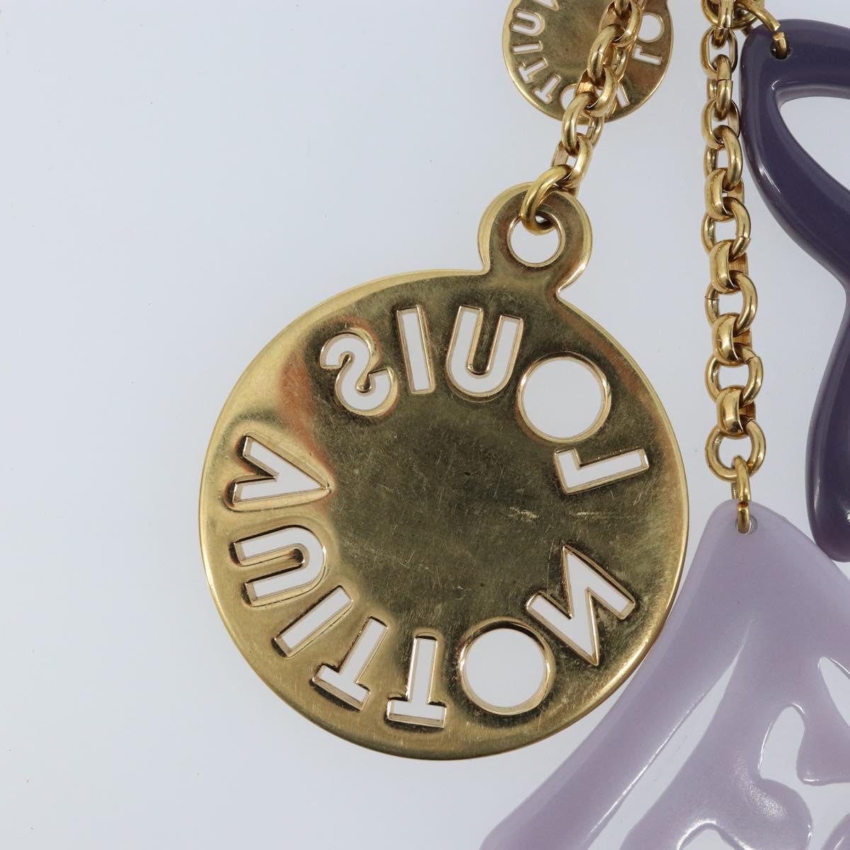 LOUIS VUITTON Porte ClesThai Chainne Charm metal Gold Tone LV Auth 173268V