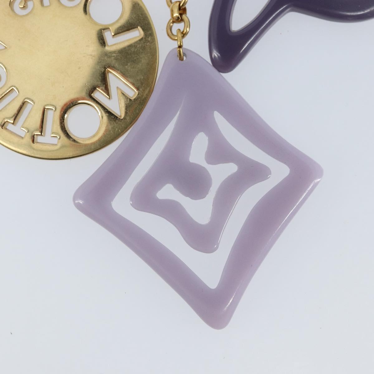 LOUIS VUITTON Porte ClesThai Chainne Charm metal Gold Tone LV Auth 173268V