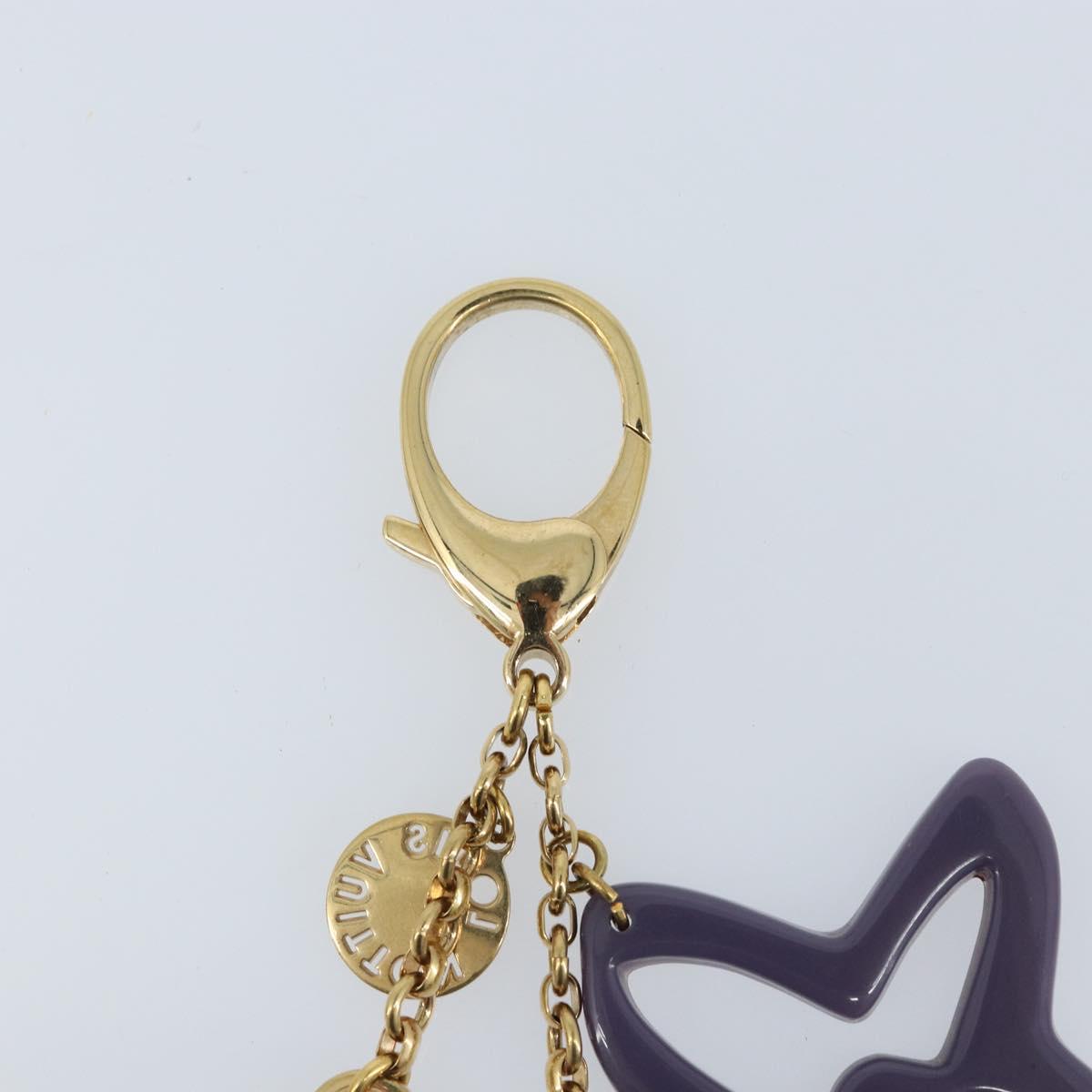 LOUIS VUITTON Porte ClesThai Chainne Charm metal Gold Tone LV Auth 173268V