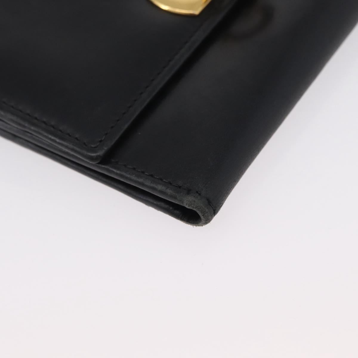 Salvatore Ferragamo Gancini Shoulder Bag Leather Gold Black Auth 173272